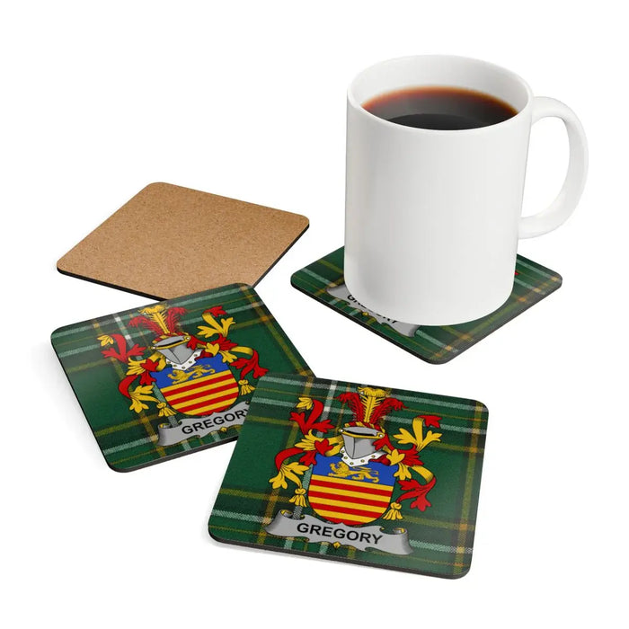 Family Crest Personalized Coaster Set with Name
