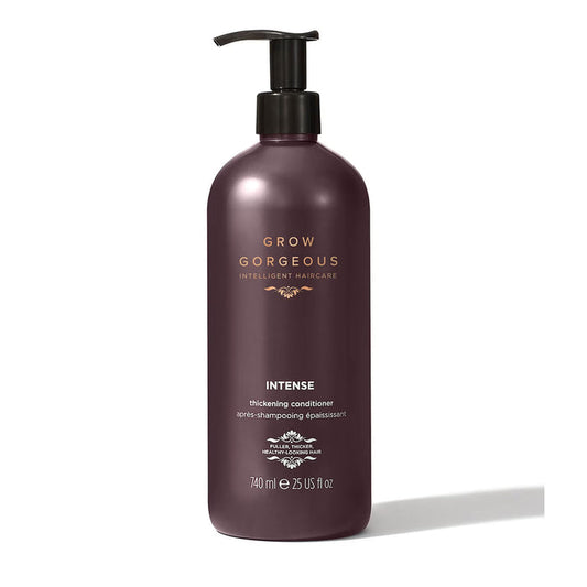 Grow Gorgeous Intense Thickening Conditioner bottle, 740ml, for volumizing and strengthening hair.