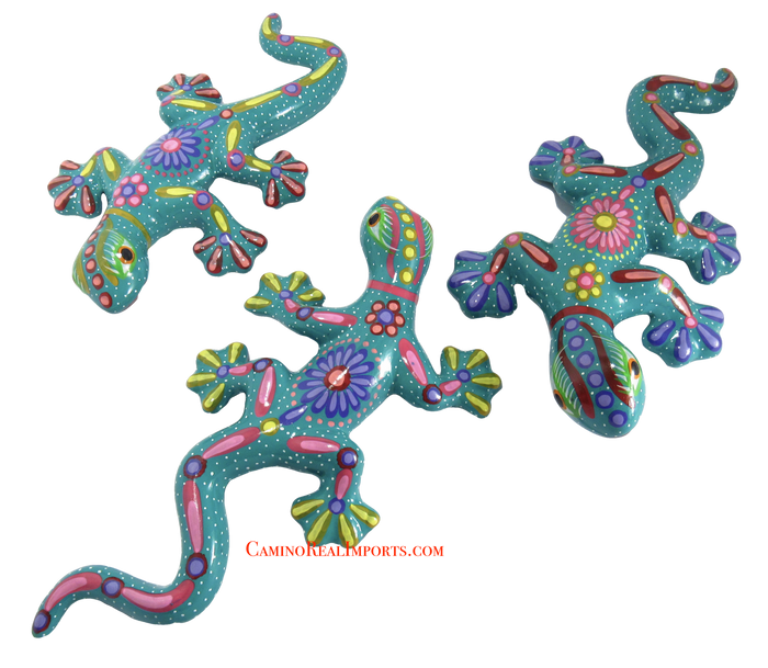 Hand Painted Clay Gecko Lizard GGLL039