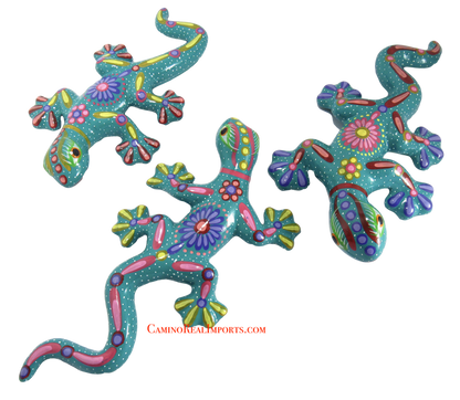 Hand Painted Clay Gecko Lizard GGLL039