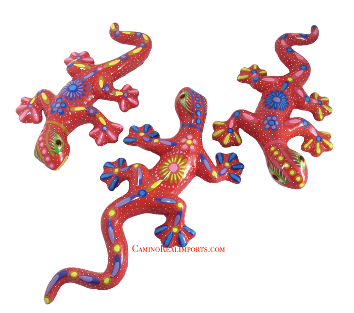 Hand Painted Clay Gecko Lizard GGLL041