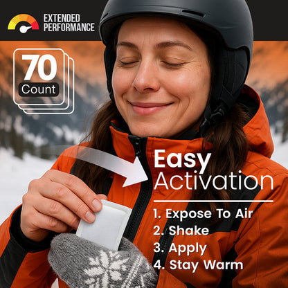Hand, Toe & Body Warmers Variety Pack – 70 Count Air Activated Heat Packs