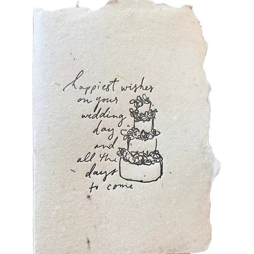 Handmade Paper Card - Happiest Wishes