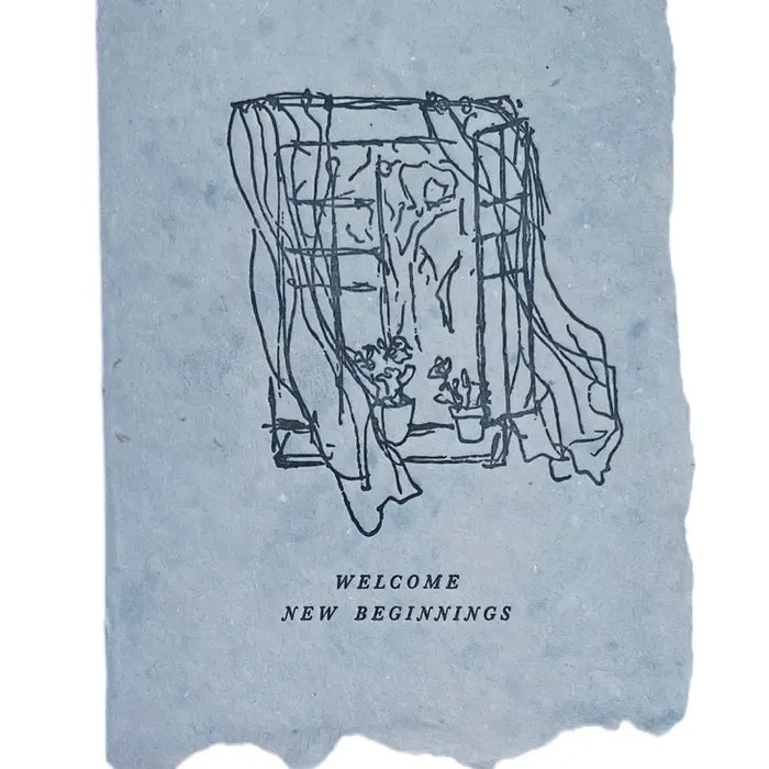 Handmade Paper Card - Welcome New Beginnings