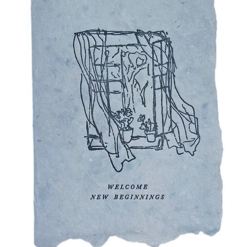 Handmade Paper Card - Welcome New Beginnings