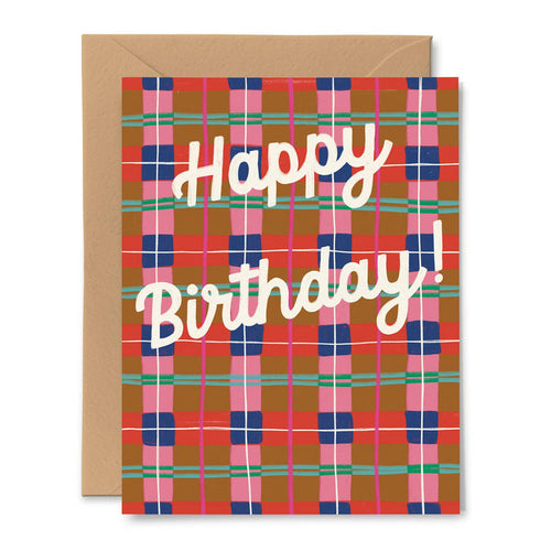 Happy Birthday Plaid Card