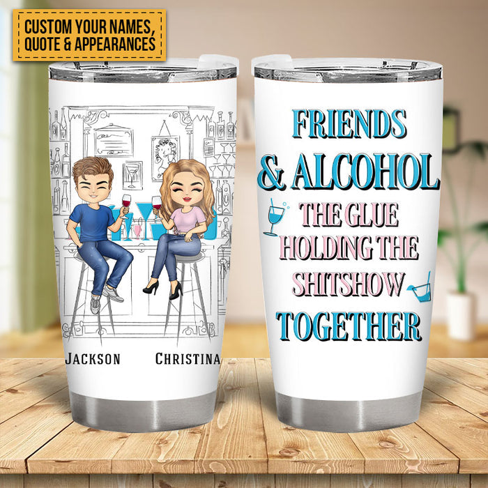 Here's To Another Year Of Bonding Over Alcohol White Best Friends - Bestie BFF Gift - Personalized Custom Tumbler