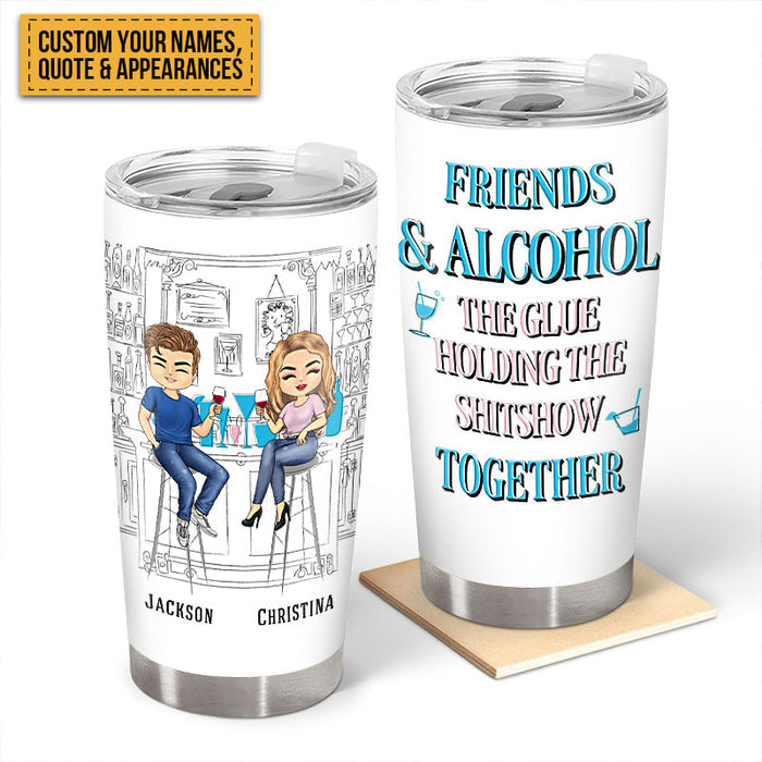 Here's To Another Year Of Bonding Over Alcohol White Best Friends - Bestie BFF Gift - Personalized Custom Tumbler