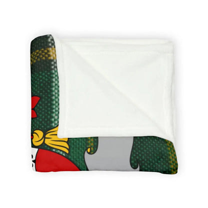 Cozy Christmas Blanket with Festive Holiday Graphics