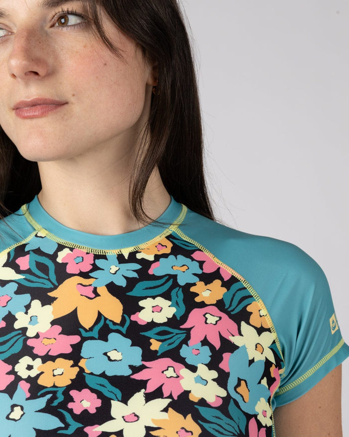 Holidaze Womens Short Sleeve Rashvest in Blue