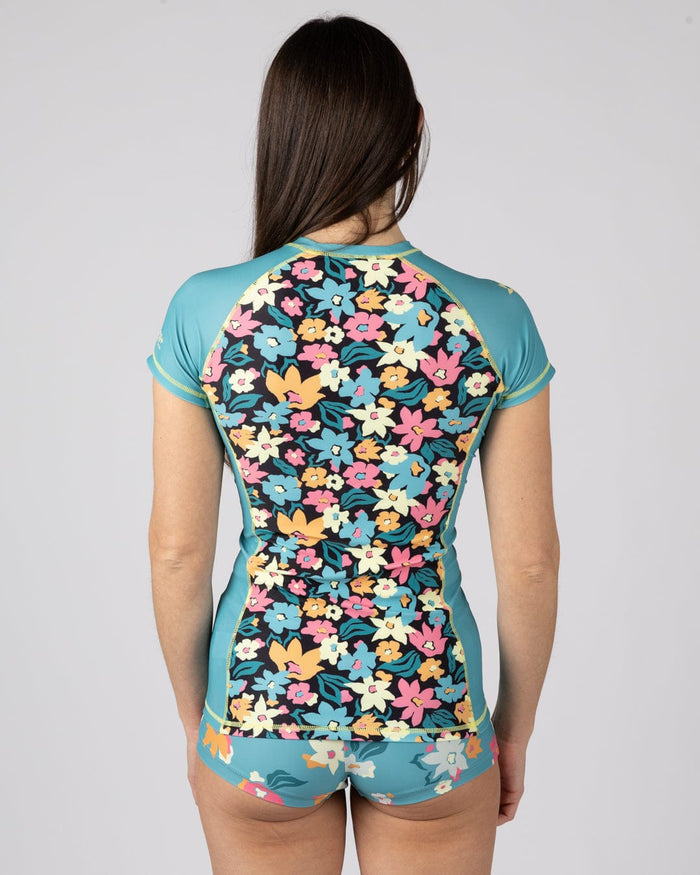 Holidaze Womens Short Sleeve Rashvest in Blue