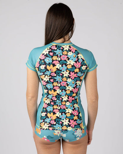 Holidaze Womens Short Sleeve Rashvest in Blue
