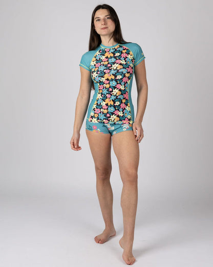 Holidaze Womens Short Sleeve Rashvest in Blue