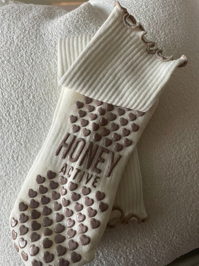 Honey Grip Socks - Classic White