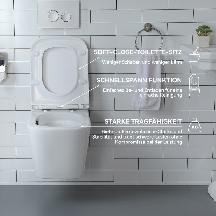 HOROW UG07S Spülrandloses Wand-WC