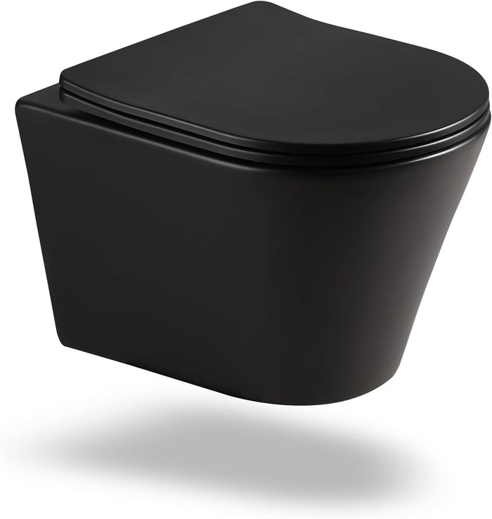 HOROW UG08R-B Wand-WC Mattschwarz mit Softclose-Sitz