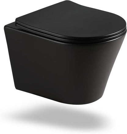 HOROW UG08R-B Wand-WC Mattschwarz mit Softclose-Sitz