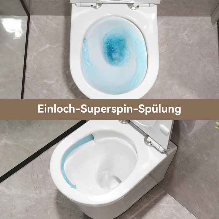 HOROW UG08R Wand-WC aus Keramik mit Soft-Close-Sitz & Nano-Beschichtung
