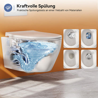HOROW UG09R Wand-WC aus Keramik mit Soft-Close-Sitz & Superspin-Spülung