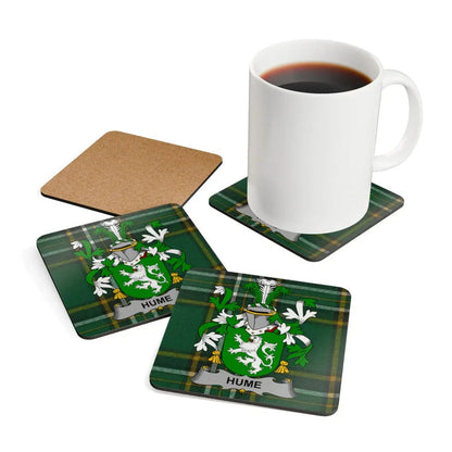 Green Hume Family Crest Coasters Home Decor