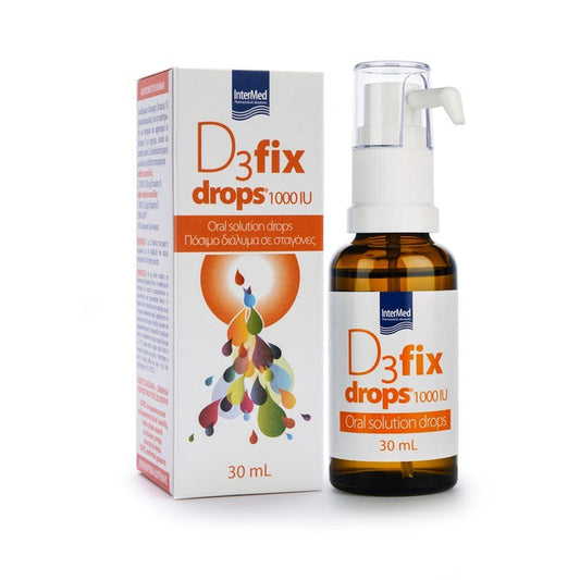 Intermed D3 Fix Drops 1000 IU Πόσιμο Διάλυμα σε Σταγόνες για την υγεία οστών-μυών-δοντιών, 30 ml