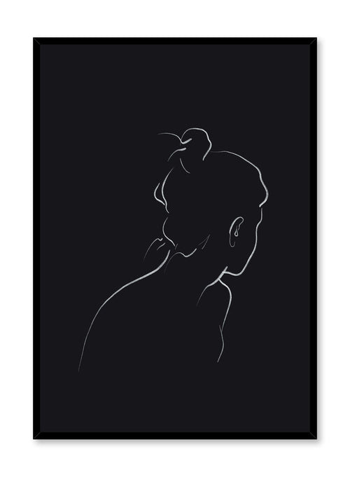 Modern minimalist poster by Opposite Wall with abstract illustration of Into the Distance in black