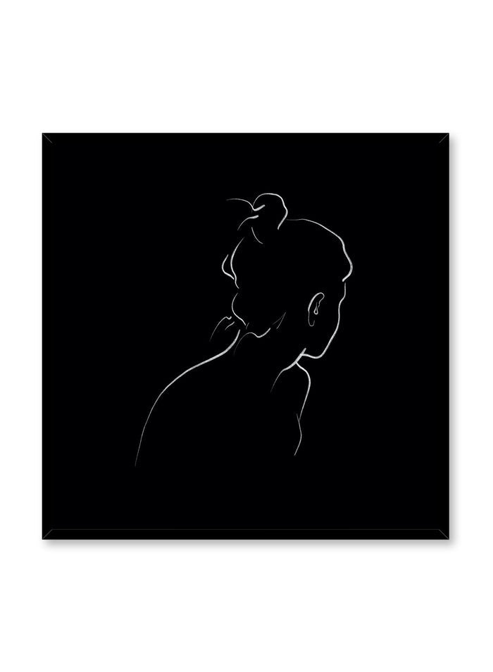 Modern minimalist poster by Opposite Wall with abstract illustration of Into the Distance in black