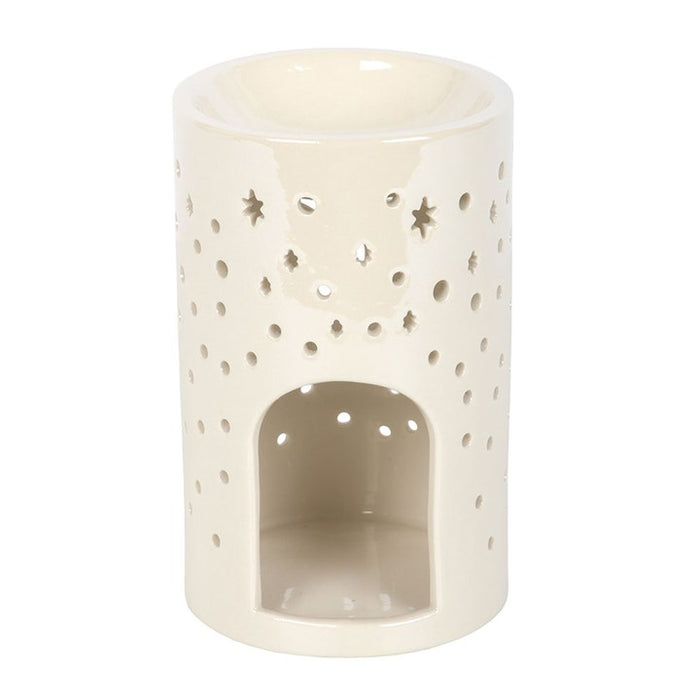 Iridescent White Moon Pillar Oil Burner and Wax Warmer 🇬🇧