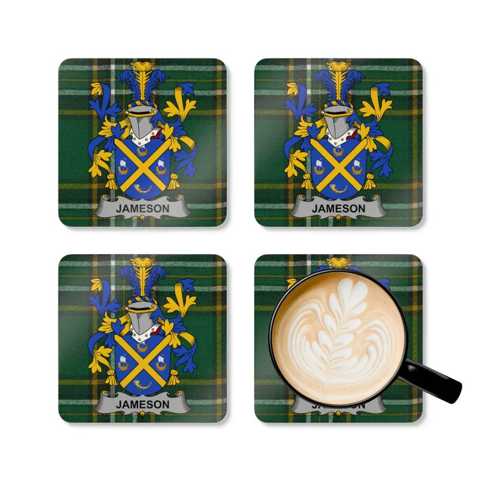 Family Crest Coasters Set for Personalized Drinkware
