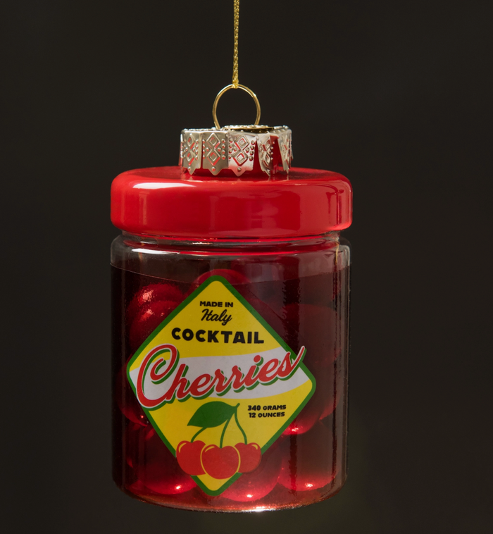 Jar of Cherries Holiday Ornament Christmas Decor