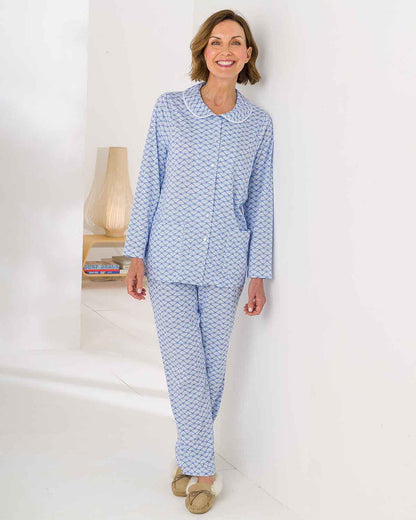 Jemma Patterned Long Sleeve Cotton Pyjamas - Country Collection