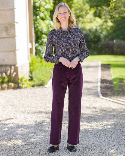 Joanna Patterned Cotton Babycord Long Sleeve Blouse - Image 3 - Country Collection
