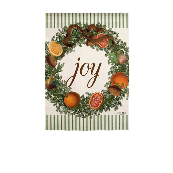Joy Wreath Moire Garden Flag