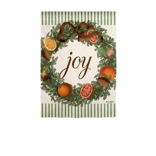 Joy Wreath Moire Garden Flag