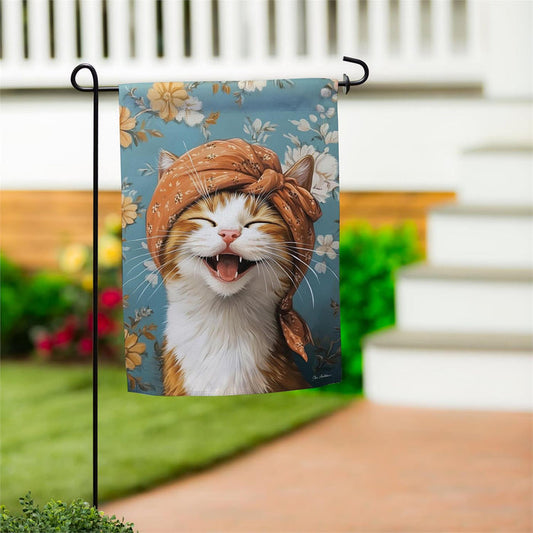 Joyful Cat Garden Flag