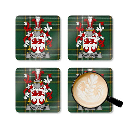 Kavanagh Family Crest Design Coaster Set