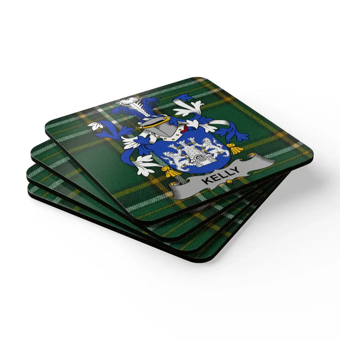 Family Crest Kelly Plaid Coaster Set Home Decor