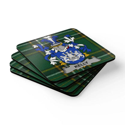 Family Crest Kelly Plaid Coaster Set Home Decor