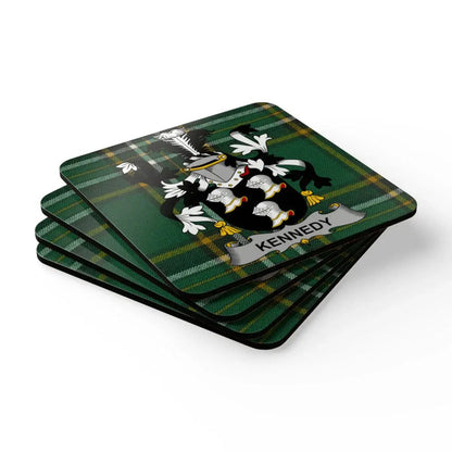 Kennedy Family Crest Tartan Customized Coaster