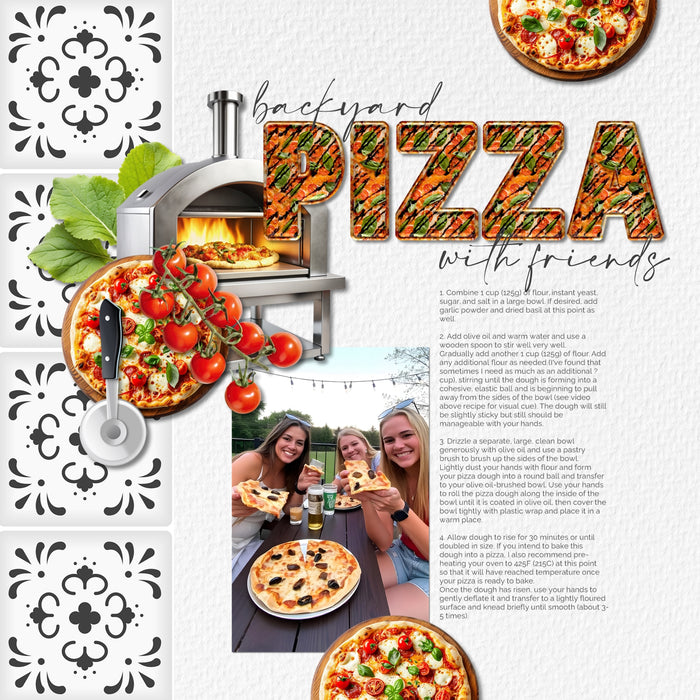Showcase your favorite food, meals, restaurants, recipes, kitchen, and cookbook favorites with these versatile digital scrapbooking papers featuring various tile patterns by Lucky Girl Creative digital art. Great for kitchen and bathroom renovations, too! This kit is NOT included in any bundle.