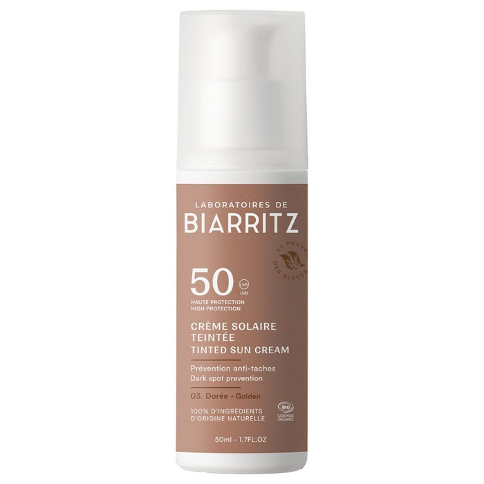Laboratoires de Biarritz Sävytetty aurinkovoide kasvoille SPF50 50ml - Golden