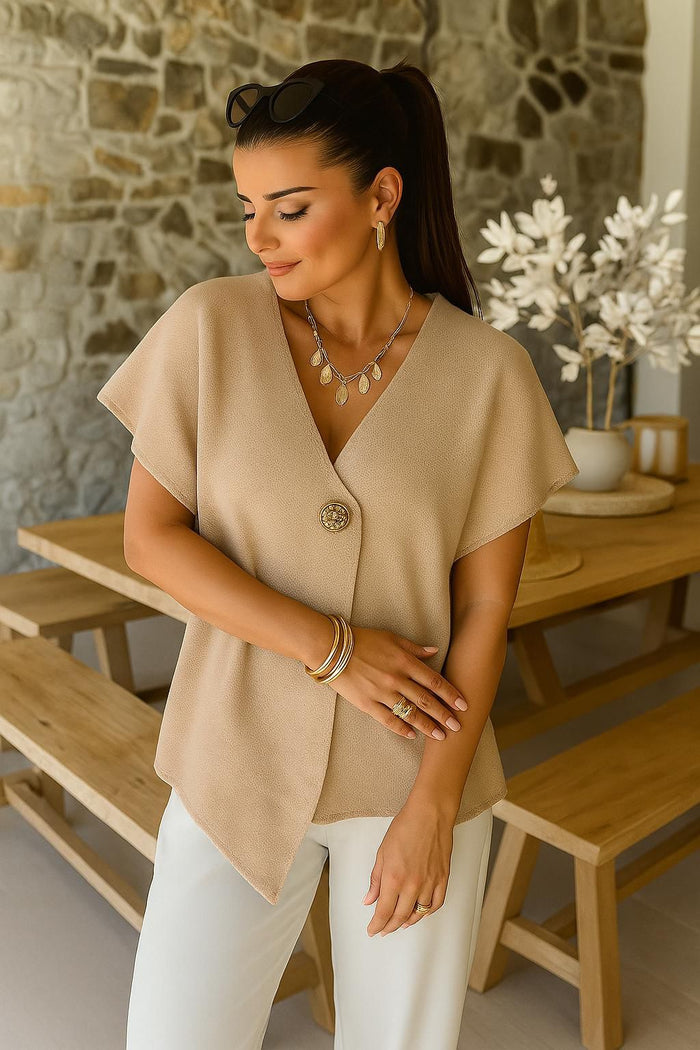 Ladies One Button Knitted Top 🇬🇧