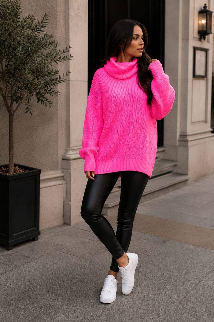 Ladies Polo Knitted Florecent Jumper 🇬🇧