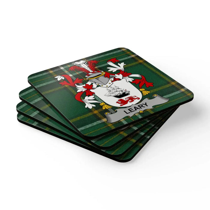 Personalized Family Crest Tartan Coasters