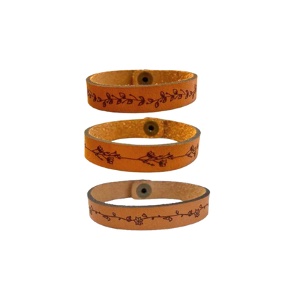 Leather Bracelet - Floral