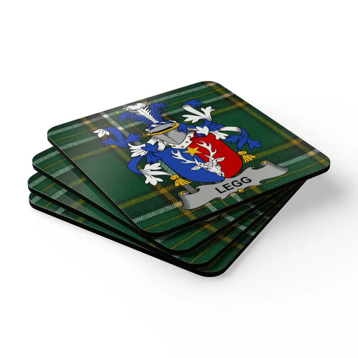 Family Crest Legg Coasters Set Decorative