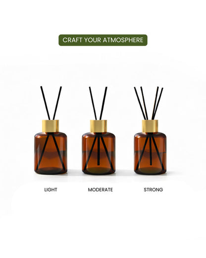 Lemongrass reed diffuser set with glass bottle and rattan reeds
