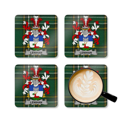 Personalized Lenihan Family Crest Coasters