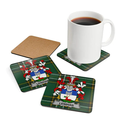 Lenihan Family Crest Plaid Square Coasters