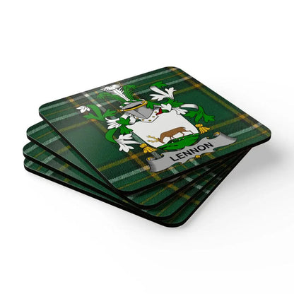 Lennon Coat of Arms Tartan Plaid Coasters